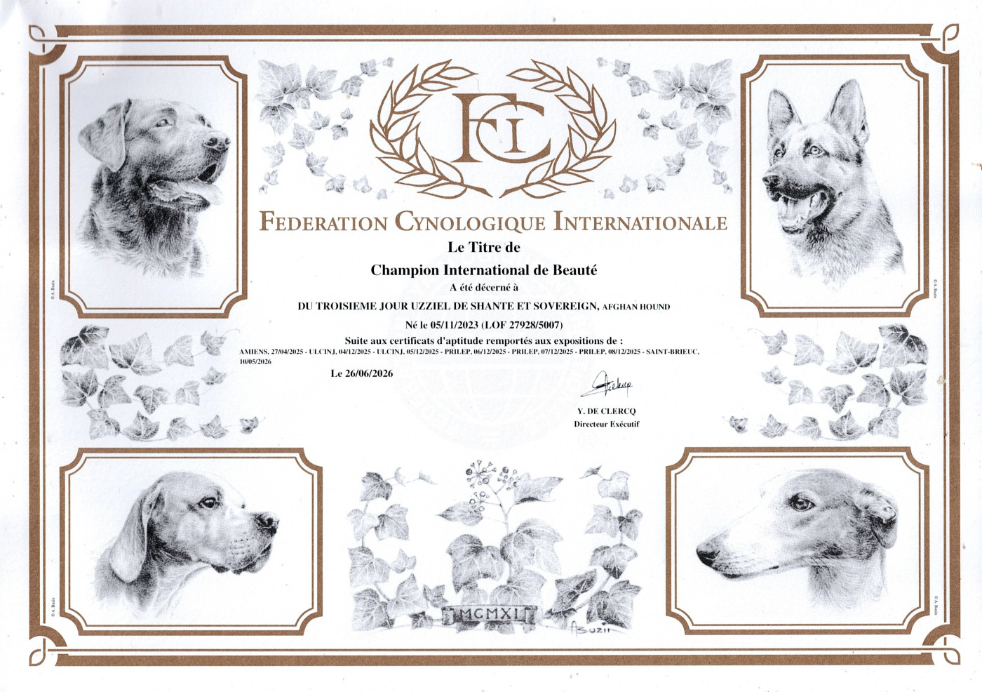 13 juillet 2026 Officiellement CHAMPION INTERNATIONAL